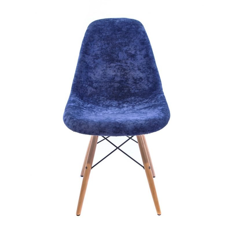 scaun catifea albastru