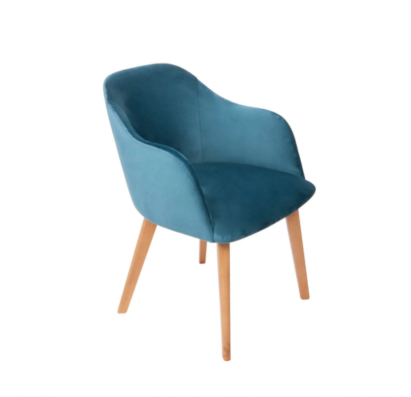 scaun catifea albastra